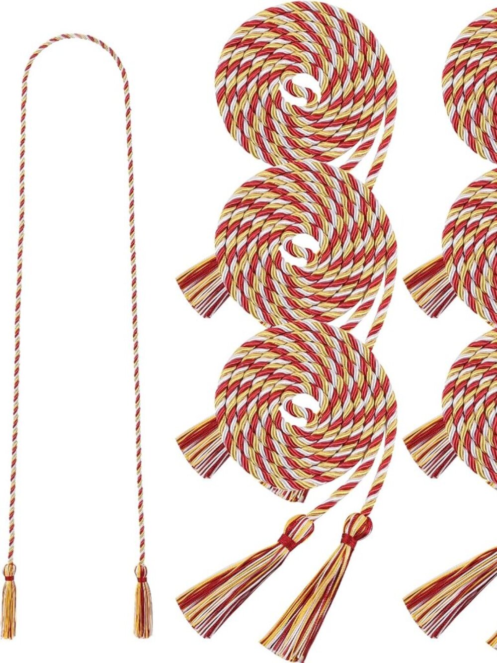 6 Pieces Graduation Honor Cords 68" Grad Braided Honor Cord with Tassel Honor Ro